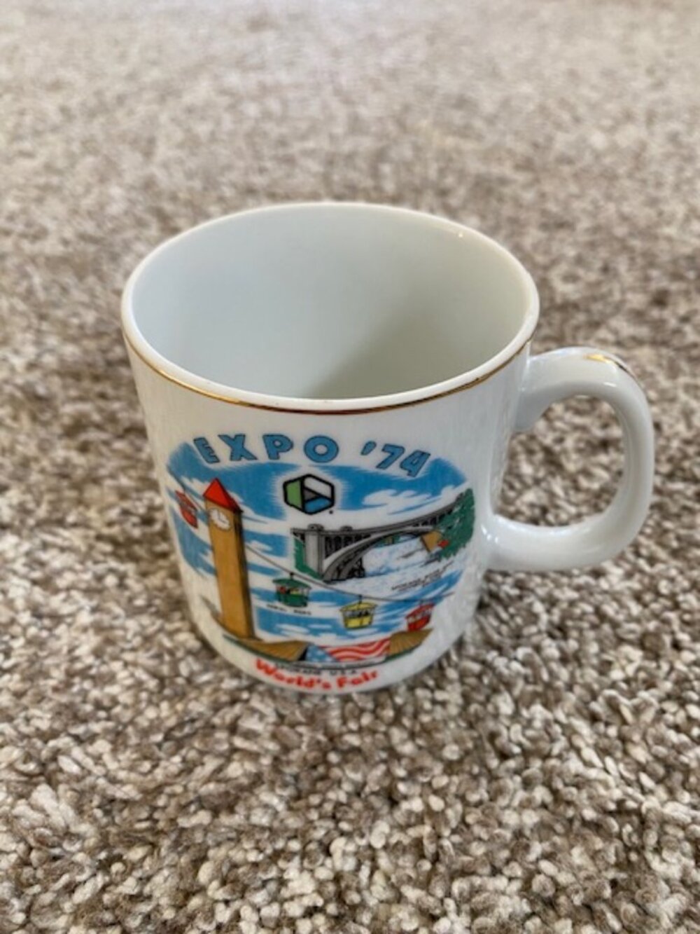 Vintage Expo '74 Spokane World's Fair Miniature Coffee Mug Collectible Souvenir